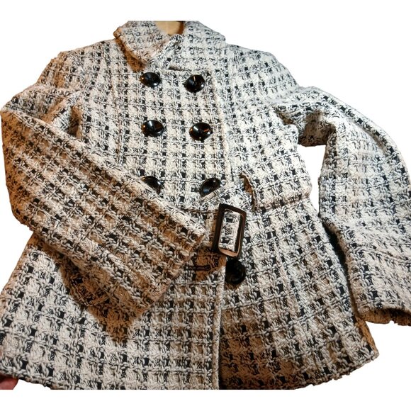 WHITE HOUSE BLACK MARKET TWEED Wool Blend Peacoat XXS - Picture 2 of 10